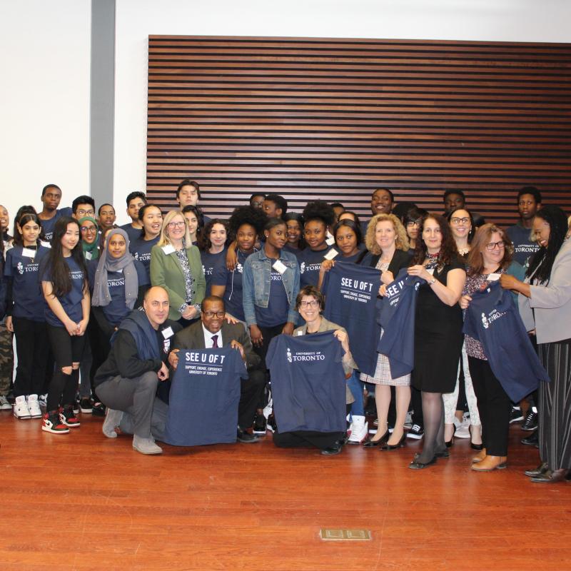 Students and staff at the launching of the SEE U of T Program