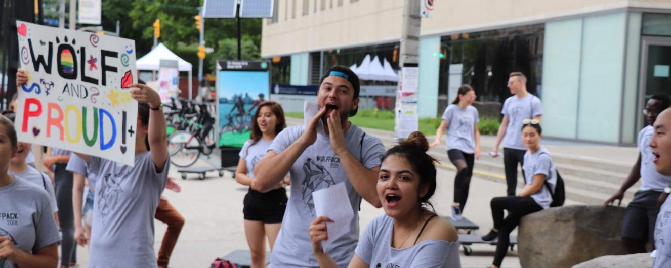 Students cheering