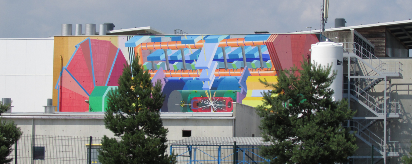 A building at CERN in Geneva, Switzerland.