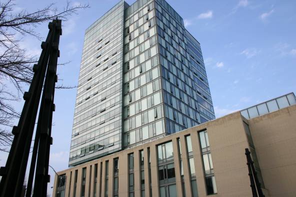Exterior shot of the residence building.