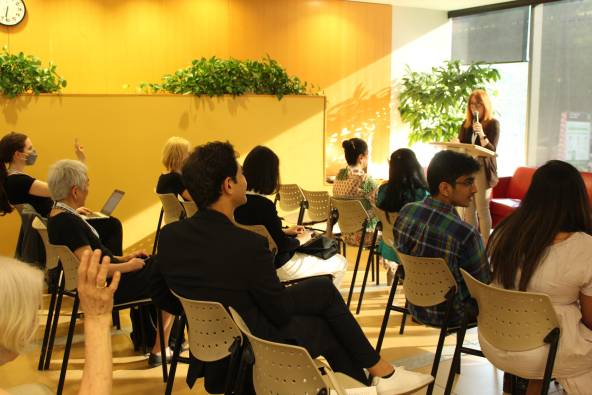 Event at Waters Lounge with speaker and guests in audience