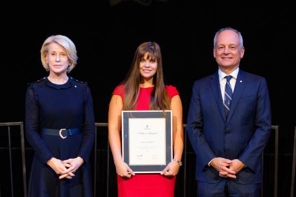 Jessica Kuredjian with Chancellor Patten and President Gertler