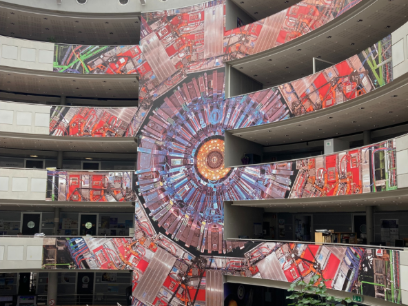 The inside of a building at CERN in Geneva.