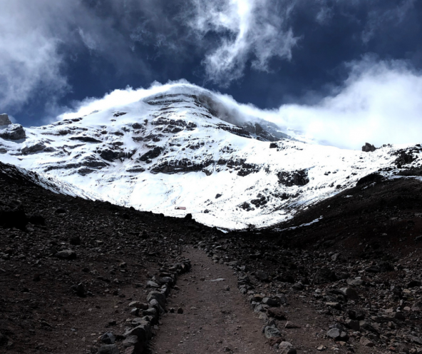 Trail leading up to inactive volcano.