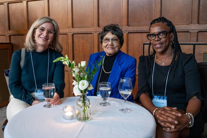 Image of Dean Woodin, Woodsworth alumna Sylvia Harvey and Sheri-Anne Wooley