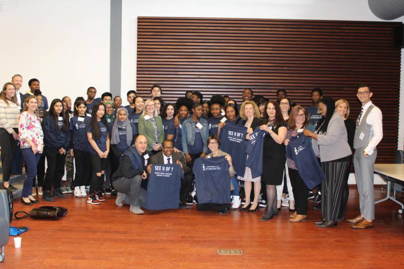 Students, TDSB & U of T staff at the official announcement of the program.