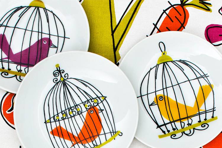 Hudson’s Bay plates showcase Cavanagh’s whimsical work.  